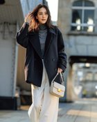 【ドゥクラッセ/DoCLASSE】のウール混カルゼ・オーバーサイズピーコート ネイビー|ID:prp329100004727997