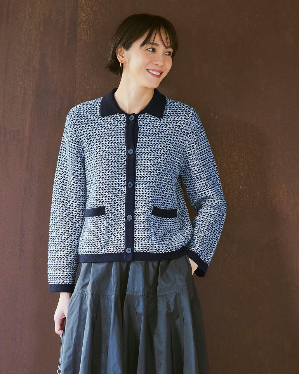 【ドゥクラッセ/DoCLASSE】の鹿の子編み・ポロ衿ジャケット インテリア・キッズ・メンズ・レディースファッション・服の通販 founy(ファニー)  ファッション Fashion レディースファッション Fashion for Women アウター Coat / Outerwear Collection レディースジャケット・軽アウター Jackets ジャケット Jacket, Outerwear ツイード Twill, Twill Weave デニム Denim, Jeans Material パイピング Piping, Trim Design ボトム Bottoms, Lower Wear ポケット Pocket, Pocket Detail エレガント 上品 Elegant 鹿の子 Piqué, Kanoko Fabric ネイビー×ブルー|ID: prp329100004728002 ipo3291000000034338768
