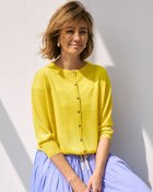 【ドゥクラッセ/DoCLASSE】のスパークリングニット・ショートカーディガン 人気、トレンドファッション・服の通販 founy(ファニー) ファッション Fashion レディースファッション Fashion for Women トップス・カットソー Cut & Sew Tops ニット Knit Tops & Sweaters カーディガン・羽織り Layered Style Cardigans アクセサリー Fashion Accessories カーディガン Cardigan, Knitwear コンパクト Compact, Small Size フォルム Silhouette, Form メタル Metal, Metal Parts リボン Ribbon, Bow エレガント 上品 Elegant 雑誌 Magazine, Fashion Magazine thumbnail イエロー|ID: prp329100004728004 ipo3291000000034158000