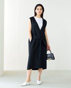 【ドゥクラッセ/DoCLASSE】の二重織りエア・Vネックワンピース ブラック|ID: prp329100004730002 ipo3291000000034411398