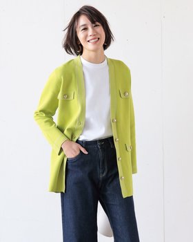 【ドゥクラッセ/DoCLASSE】 ミラノリブ・配色ステッチジャケット人気、トレンドファッション・服の通販 founy(ファニー) ファッション Fashion レディースファッション Fashion for Women アウター Coat / Outerwear Collection レディースジャケット・軽アウター Jackets エレガント 上品 Elegant カーディガン Cardigan, Knitwear ジャケット Jacket, Outerwear フラップ Flap, Flap Pocket ポケット Pocket, Pocket Detail |ID:prp329100004733058
