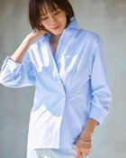 【ドゥクラッセ/DoCLASSE】のコットン混ブロード・2WAYスタイルシャツ サックス|ID: prp329100004736049 ipo3291000000034686443