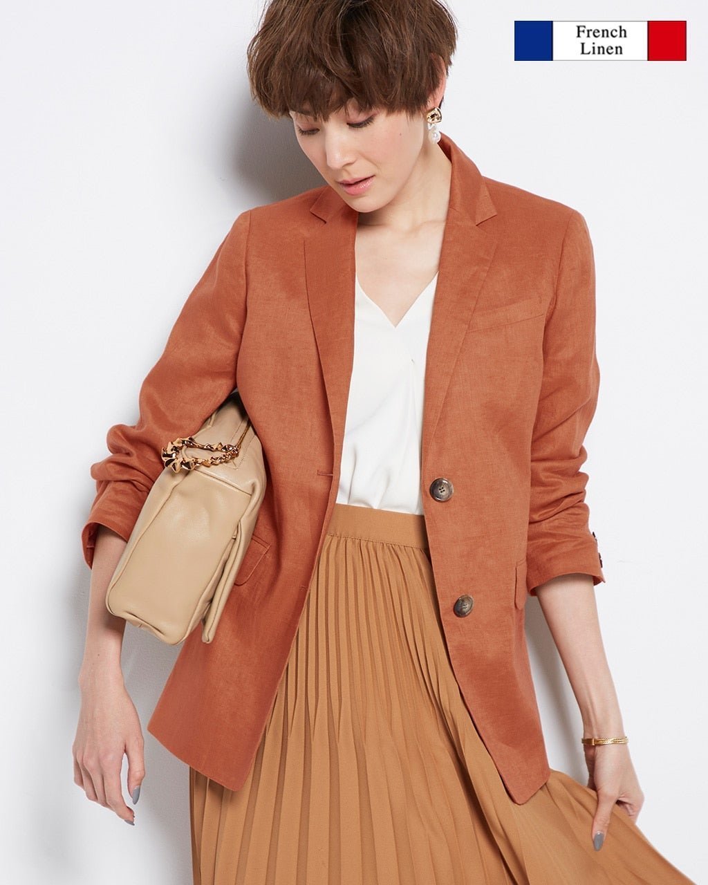 【ドゥクラッセ/DoCLASSE】のフレンチリネン・ロングジャケット インテリア・キッズ・メンズ・レディースファッション・服の通販 founy(ファニー)  ファッション Fashion レディースファッション Fashion for Women アウター Coat / Outerwear Collection レディースジャケット・軽アウター Jackets エレガント 上品 Elegant ジャケット Jacket, Outerwear フランス France, French リネン Linen, Linen Fabric 夏 Summer テラコッタ|ID: prp329100004737822 ipo3291000000034222830