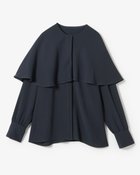 【ドゥクラッセ/DoCLASSE】のドレープアセテート・イレギュラーヘムブラウス ネイビー|ID: prp329100004737833 ipo3291000000034222874