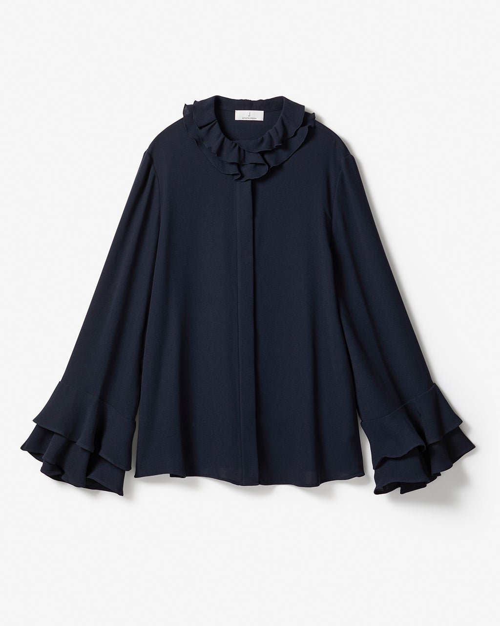 【ドゥクラッセ/DoCLASSE】のドレープアセテート・フリルブラウス インテリア・キッズ・メンズ・レディースファッション・服の通販 founy(ファニー) ファッション Fashion レディースファッション Fashion for Women トップス・カットソー Cut & Sew Tops シャツ・ブラウス・オフィスカジュアル Elegant Blouses & Button-Ups 新作・新入荷 New Arrivals / New In とろみ Fluid, Flowy Fabric オケージョン Occasion Wear カーディガン Cardigan, Knitwear ジャケット Jacket, Outerwear ドレープ Drape, Draping Fabric フリル Frill, Ruffle ネイビー|ID: prp329100004737834 ipo3291000000034222882