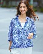 【ドゥクラッセ/DoCLASSE】のコットンローン・2WAYデザイン総柄シャツ 人気、トレンドファッション・服の通販 founy(ファニー) ファッション Fashion レディースファッション Fashion for Women トップス・カットソー Cut & Sew Tops シャツ・ブラウス・オフィスカジュアル Elegant Blouses & Button-Ups プリント Print, Printed Pattern 夏 Summer thumbnail ブルー・パターン|ID: prp329100004739016 ipo3291000000034231510