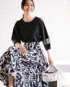 【ドゥクラッセ/DoCLASSE】のランタンスリーブ・シアー切り替えプルオーバー ブラック|ID: prp329100004740208 ipo3291000000034505622