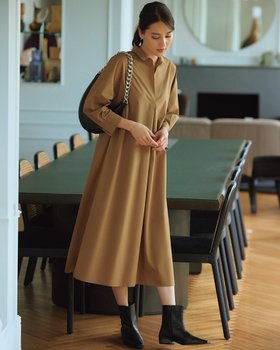 【ドゥクラッセ/DoCLASSE】 コットン混ブロード・スキッパーシャツワンピ人気、トレンドファッション・服の通販 founy(ファニー) ファッション Fashion レディースファッション Fashion for Women ワンピース Dresses シャツワンピース / 1枚で着映えコーデ Shirt Dresses フレア Flare, Flared |ID:prp329100004753075