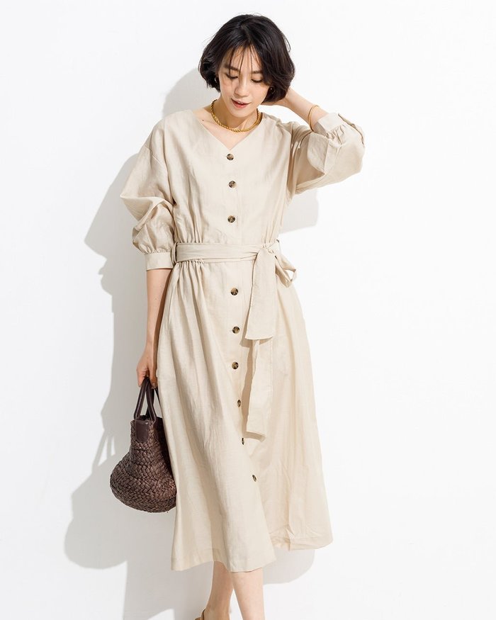 【ドゥクラッセ/DoCLASSE】の前ボタン・ベルト付きワンピース インテリア・キッズ・メンズ・レディースファッション・服の通販 founy(ファニー) https://founy.com/ ファッション Fashion レディースファッション Fashion for Women ワンピース Dresses ベルト&ウエストマーク Belts & Waist Accessories デコルテ Décolleté, Neckline フィット Fit, Slim Fit フレア Flare, Flared リボン Ribbon, Bow |ID: prp329100004754271 ipo3291000000035796606