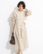 【ドゥクラッセ/DoCLASSE】の前ボタン・ベルト付きワンピース グレーベージュ|ID: prp329100004754271 ipo3291000000035796610