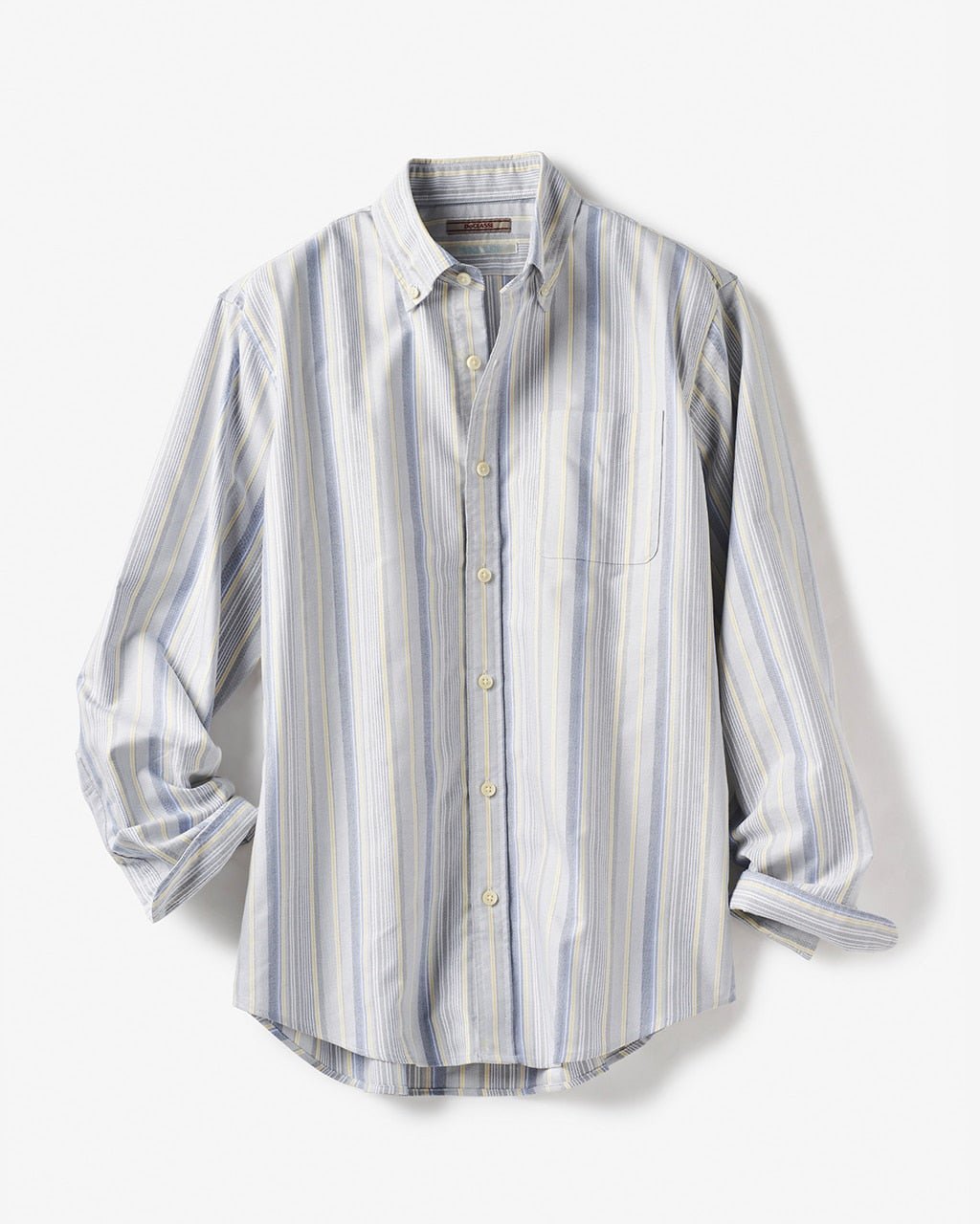 【ドゥクラッセ/DoCLASSE / MEN】のピュアファイン+BDシャツ/長袖 インテリア・キッズ・メンズ・レディースファッション・服の通販 founy(ファニー) ファッション Fashion メンズファッション Fashion for Men ストライプ Stripe, Striped Pattern チェック Check, Plaid, Tartan メンズ Men's, Menswear ループ Loop, Loop Knit 抗菌 Antibacterial, Bacteria-Resistant 長袖 Long Sleeve, Full Sleeve 雑誌 Magazine, Fashion Magazine ライトグレー×イエロー|ID: prp329100004754272 ipo3291000000034388672