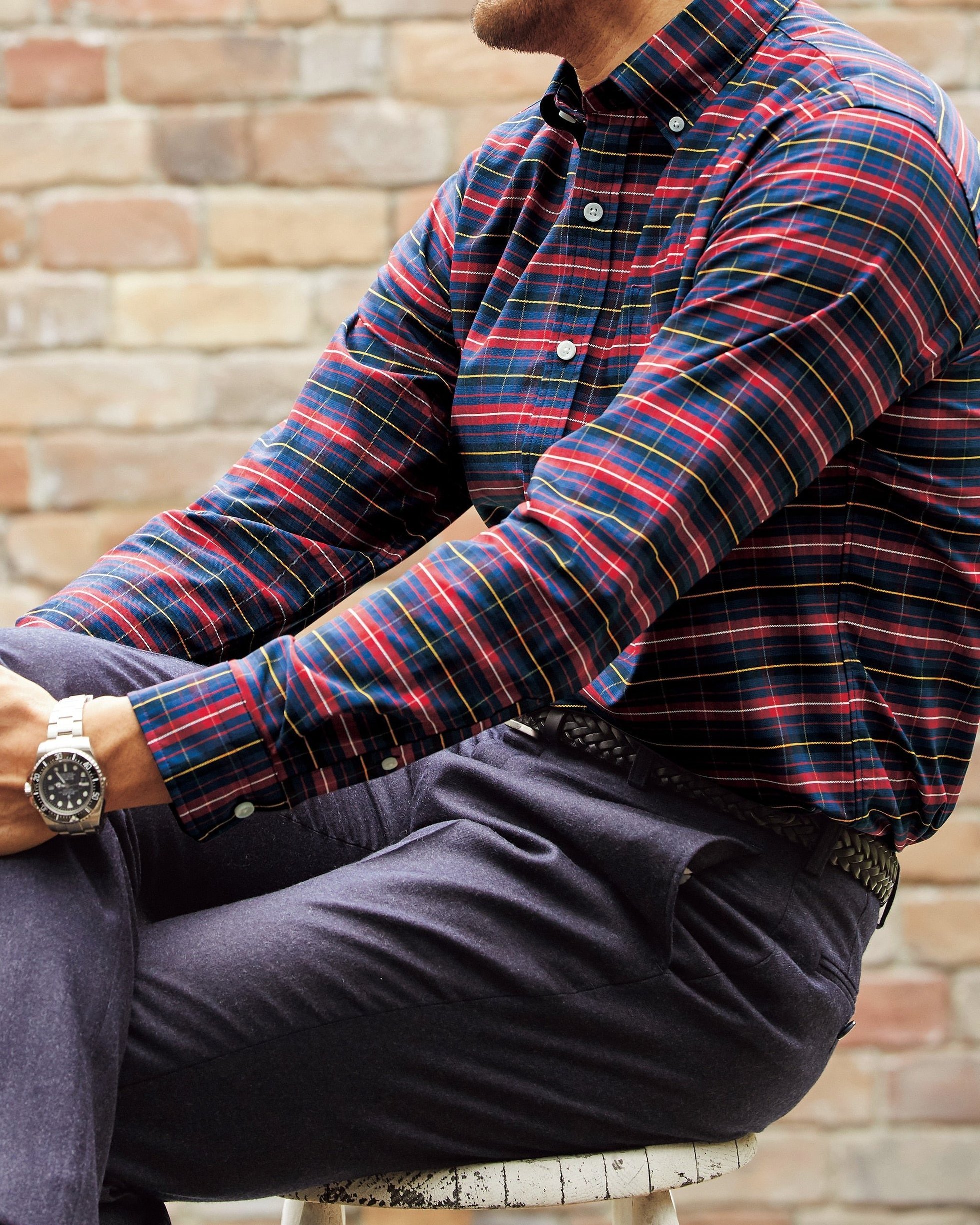 【ドゥクラッセ/DoCLASSE / MEN】のピュアファイン+BDシャツ/長袖 インテリア・キッズ・メンズ・レディースファッション・服の通販 founy(ファニー) ファッション Fashion メンズファッション Fashion for Men ストライプ Stripe, Striped Pattern チェック Check, Plaid, Tartan メンズ Men's, Menswear ループ Loop, Loop Knit 抗菌 Antibacterial, Bacteria-Resistant 長袖 Long Sleeve, Full Sleeve 雑誌 Magazine, Fashion Magazine ダークレッド|ID: prp329100004754272 ipo3291000000034388678