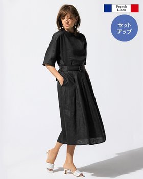 【ドゥクラッセ/DoCLASSE】 フレンチリネン・フレアセットアップ/ミディ人気、トレンドファッション・服の通販 founy(ファニー) ファッション Fashion レディースファッション Fashion for Women ワンピース Dresses エレガント 上品 Elegant スリット Slit, Slit Detail セットアップ Set-Up, Coordinated Outfit フォルム Silhouette, Form フランス France, French フレア Flare, Flared フレンチ French, French Style リネン Linen, Linen Fabric ロング Long, Long-Length 夏 Summer |ID:prp329100004754289
