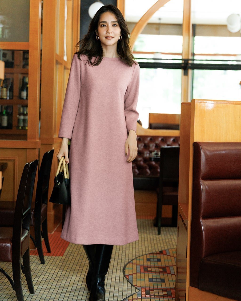 【ドゥクラッセ/DoCLASSE】のウールタッチジャカード・Aラインワンピース インテリア・キッズ・メンズ・レディースファッション・服の通販 founy(ファニー) ファッション Fashion レディースファッション Fashion for Women ワンピース Dresses Aラインワンピース・フレアシルエット A-Line Dresses / Flared Silhouette Dresses 新作・新入荷 New Arrivals / New In カットソー Cut and Sewn Top ジャカード/ジャガード Jacquard, Woven Pattern スリット Slit, Slit Detail ツイード Twill, Twill Weave フェミニン Feminine, Girly フレア Flare, Flared プリント Print, Printed Pattern ピンク|ID: prp329100004755604 ipo3291000000034399099