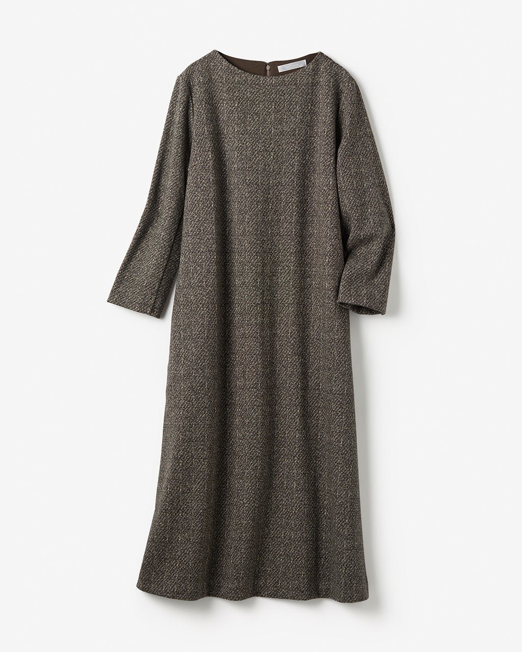 【ドゥクラッセ/DoCLASSE】のウールタッチジャカード・Aラインワンピース インテリア・キッズ・メンズ・レディースファッション・服の通販 founy(ファニー) ファッション Fashion レディースファッション Fashion for Women ワンピース Dresses Aラインワンピース・フレアシルエット A-Line Dresses / Flared Silhouette Dresses 新作・新入荷 New Arrivals / New In カットソー Cut and Sewn Top ジャカード/ジャガード Jacquard, Woven Pattern スリット Slit, Slit Detail ツイード Twill, Twill Weave フェミニン Feminine, Girly フレア Flare, Flared プリント Print, Printed Pattern ブラウンパターン|ID: prp329100004755604 ipo3291000000034399100