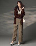 【ドゥクラッセ/DoCLASSE】のラメツイード・タックワイドパンツ ブラウン|ID: prp329100004755606 ipo3291000000034399106