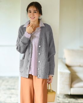 【ドゥクラッセ/DoCLASSE】のモヘア混シャギー・Vネックカーディガン 人気、トレンドファッション・服の通販 founy(ファニー) ファッション Fashion レディースファッション Fashion for Women トップス・カットソー Cut & Sew Tops カーディガン・羽織り Layered Style Cardigans Vネックトップス V-Neck Tops / V-Cut Neckline Shirts アンゴラ Angora Knitwear カーディガン Cardigan, Knitwear フォルム Silhouette, Form |ID:prp329100004755607