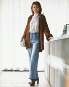 【ドゥクラッセ/DoCLASSE】の裏ベロアデニム・ワイド/68cm ライトインディゴ|ID: prp329100004755608 ipo3291000000034399114