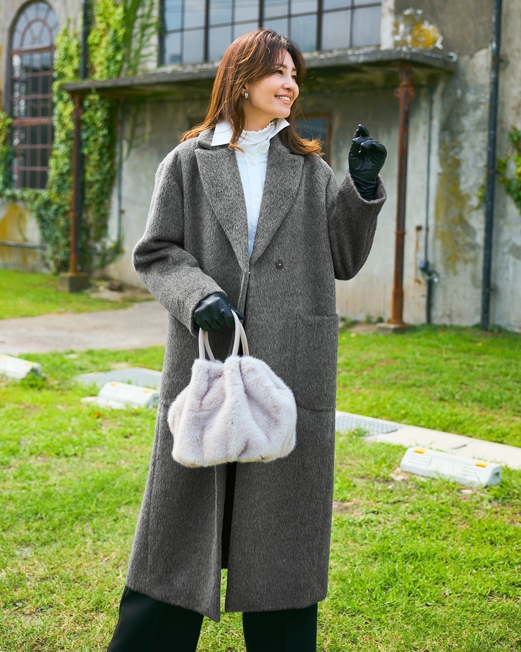 【ドゥクラッセ/DoCLASSE】のアルパカシャギー・テーラーロングコート インテリア・キッズ・メンズ・レディースファッション・服の通販 founy(ファニー)  ファッション Fashion レディースファッション Fashion for Women アウター Coat / Outerwear Collection コート・ロングコート・ピーコート Long Coats, Peacoats & More 新作・新入荷 New Arrivals / New In シンプル Simple, Minimal テーラード Tailored, Tailored Fit フォルム Silhouette, Form 冬 Winter / This Winter グレー|ID: prp329100004755614 ipo3291000000034399146