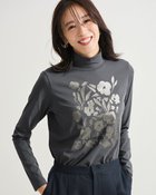 【ドゥクラッセ/DoCLASSE】の超長綿・ハイネック/プリント チャコール|ID: prp329100004755617 ipo3291000000034399159