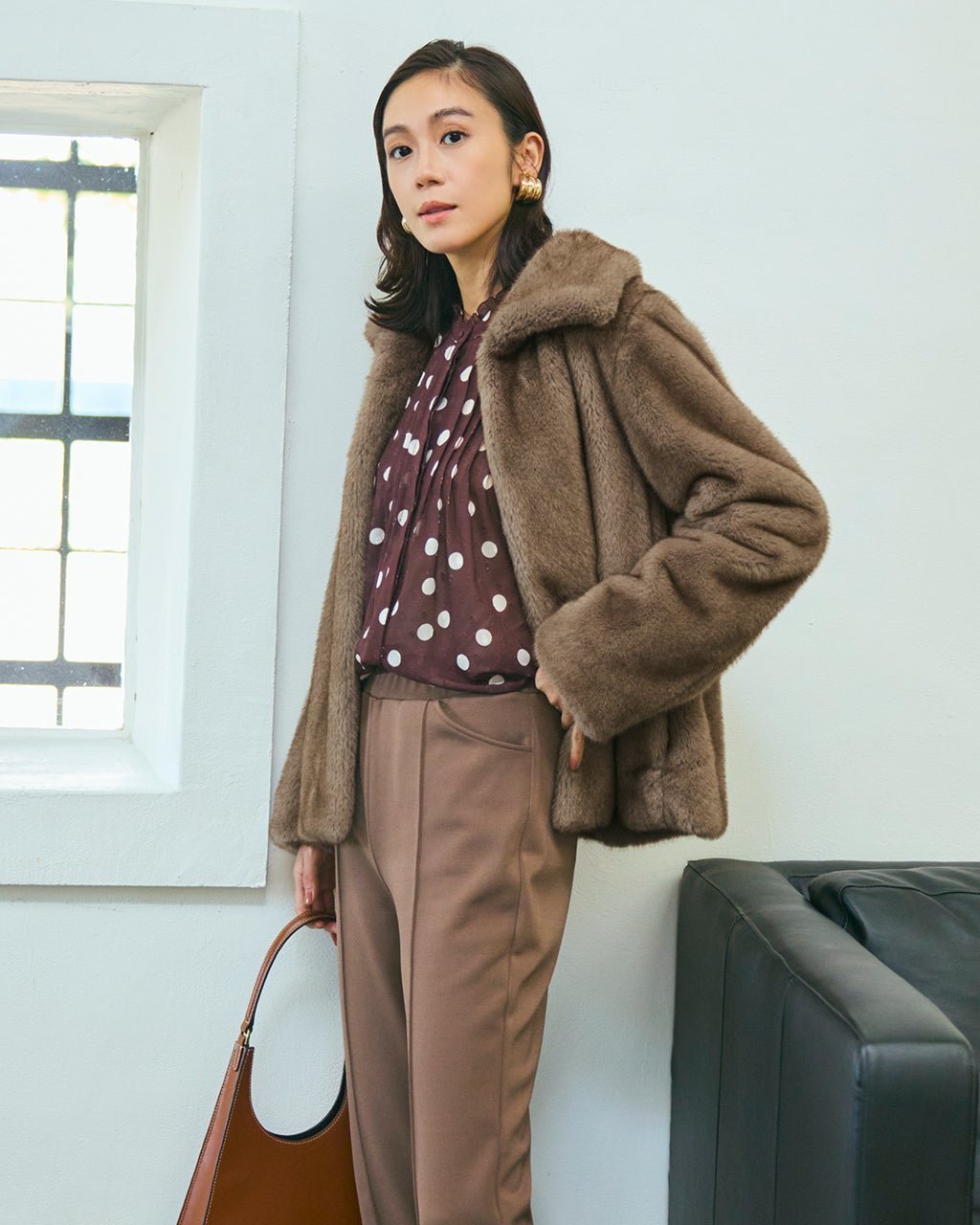 【ドゥクラッセ/DoCLASSE】のエコミンク・衿付きブルゾン インテリア・キッズ・メンズ・レディースファッション・服の通販 founy(ファニー)  ファッション Fashion レディースファッション Fashion for Women アウター Coat / Outerwear Collection レディースジャケット・軽アウター Jackets ブルゾンジャケット・スポーティアウター Blouson Jackets 新作・新入荷 New Arrivals / New In インナー Innerwear コンパクト Compact, Small Size ジャケット Jacket, Outerwear デニム Denim, Jeans Material パーティ Party, Party Style ブルゾン Blouson, Bomber Jacket リアル Real, Realistic 冬 Winter / This Winter ブラウン|ID: prp329100004755618 ipo3291000000034399166