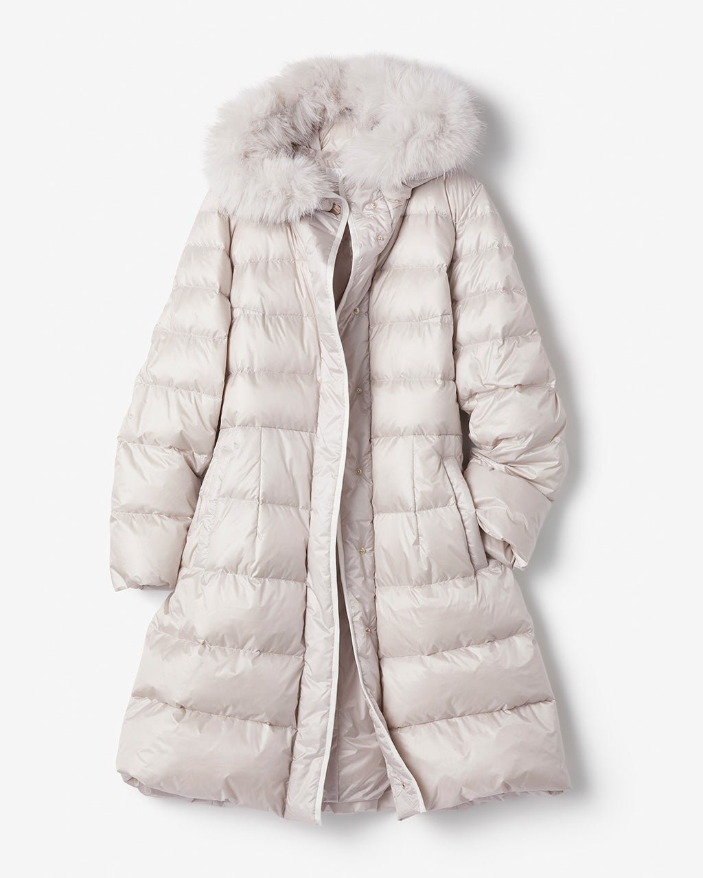 【ドゥクラッセ/DoCLASSE】の艶Airダウン・エコファーフードロングコート インテリア・キッズ・メンズ・レディースファッション・服の通販 founy(ファニー)  ファッション Fashion レディースファッション Fashion for Women アウター Coat / Outerwear Collection コート・ロングコート・ピーコート Long Coats, Peacoats & More カッティング Cutting Detail シェイプ Shape, Slim Fit タフタ Taffeta, Structured Fabric ダウン Down, Puffer バランス Balance, Style Balance 新作・新入荷 New Arrivals / New In ストーン|ID: prp329100004755625 ipo3291000000034399225