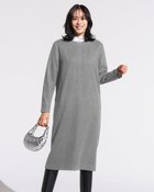 【ドゥクラッセ/DoCLASSE】のウールタッチジャカード・サックワンピース グレー|ID: prp329100004755626 ipo3291000000034399231