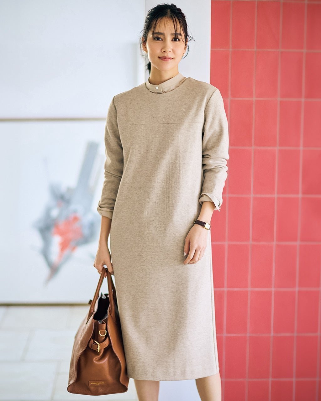 【ドゥクラッセ/DoCLASSE】のウールタッチジャカード・サックワンピース 人気、トレンドファッション・服の通販 founy(ファニー) ファッション Fashion レディースファッション Fashion for Women ワンピース Dresses カットソー Cut and Sewn Top シンプル Simple, Minimal スリット Slit, Slit Detail ツイード Twill, Twill Weave プリント Print, Printed Pattern 人気 Popular, Best Seller 再入荷 Restock / Back in Stock other-1|ID: prp329100004755626 ipo3291000000035561898