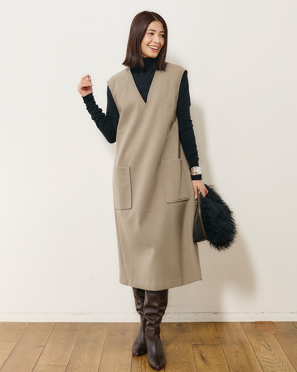 【ドゥクラッセ/DoCLASSE】のウォームストレッチ・ジャンパースカート 人気、トレンドファッション・服の通販 founy(ファニー) 　ファッション　Fashion　レディースファッション　Fashion for Women　スカート　Skirts　フィット　Fit, Slim Fit　リラックス　Relax, Relaxed Fit　エレガント 上品　Elegant　 other-1|ID: prp329100004755629 ipo3291000000034758836