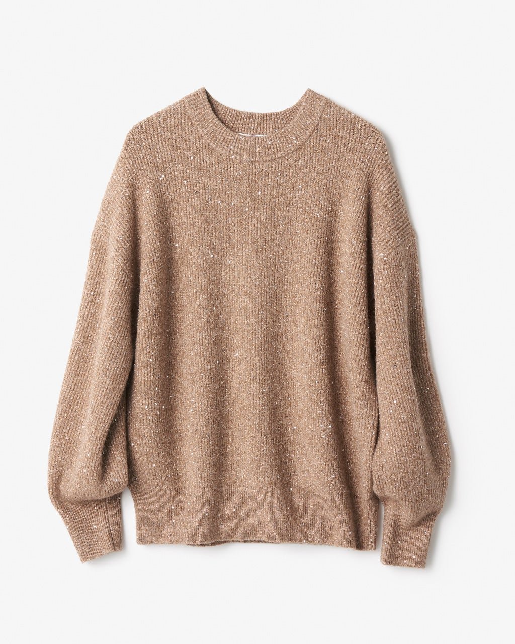 【ドゥクラッセ/DoCLASSE】のラメ糸スパンコールニット・片畦クルーネック インテリア・キッズ・メンズ・レディースファッション・服の通販 founy(ファニー) 　ファッション　Fashion　レディースファッション　Fashion for Women　トップス・カットソー　Cut & Sew Tops　ニット　Knit Tops & Sweaters　新作・新入荷　New Arrivals / New In　シンプル　Simple, Minimal　スパンコール　Sequins, Sequin Embellishment　セーター　Sweater, Knitwear　デニム　Denim, Jeans Material　フラワー　Flower, Floral　ラウンド　Round, Round Neck　畦　Ribbed Knit　A/W・秋冬　Autumn/Winter　ゴールドxベージュ|ID: prp329100004755632 ipo3291000000034399272