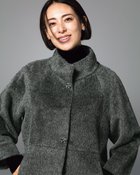 【ドゥクラッセ/DoCLASSE】のアルパカシャギー・スタンドショートコート グレー|ID:prp329100004755635