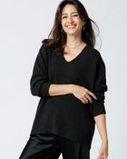 【ドゥクラッセ/DoCLASSE】のウール混タム・Vネックロングニット ブラック|ID:prp329100004755637