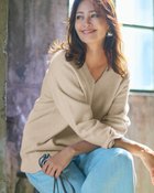 【ドゥクラッセ/DoCLASSE】のウール混タム・Vネックロングニット ライトベージュ|ID:prp329100004755637