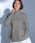 【ドゥクラッセ/DoCLASSE】のラメ糸スパンコールニット・片畦タートルネック グレー|ID: prp329100004755639 ipo3291000000034399308