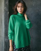 【ドゥクラッセ/DoCLASSE】のラメ糸スパンコールニット・片畦タートルネック グリーン|ID: prp329100004755639 ipo3291000000034399313