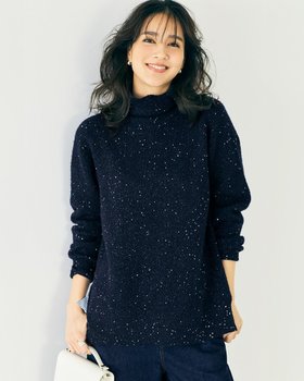 【ドゥクラッセ/DoCLASSE】のラメ糸スパンコールニット・片畦タートルネック 人気、トレンドファッション・服の通販 founy(ファニー) ファッション Fashion レディースファッション Fashion for Women トップス・カットソー Cut & Sew Tops ニット Knit Tops & Sweaters タートルネック・ハイネックトップス Turtlenecks & High-Neck Tops シンプル Simple, Minimal スパンコール Sequins, Sequin Embellishment スリット Slit, Slit Detail セーター Sweater, Knitwear タートル Turtleneck, Turtle Collar タートルネック Turtleneck, High Neck フラワー Flower, Floral ラウンド Round, Round Neck 人気 Popular, Best Seller 畦 Ribbed Knit A/W・秋冬 Autumn/Winter |ID:prp329100004755639