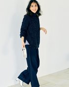 【ドゥクラッセ/DoCLASSE】のラメ糸スパンコールニット・片畦タートルネック ミッドナイトブルー|ID: prp329100004755639 ipo3291000000036296223