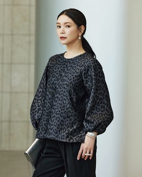 【ドゥクラッセ/DoCLASSE】 レオパードジャカード・フォルムブラウス人気、トレンドファッション・服の通販 founy(ファニー) ファッション Fashion レディースファッション Fashion for Women ワンピース Dresses 新作・新入荷 New Arrivals / New In ジャカード/ジャガード Jacquard, Woven Pattern セットアップ Set-Up, Coordinated Outfit フォルム Silhouette, Form モダン Modern, Contemporary レオパード Leopard, Animal Print |ID:prp329100004755694