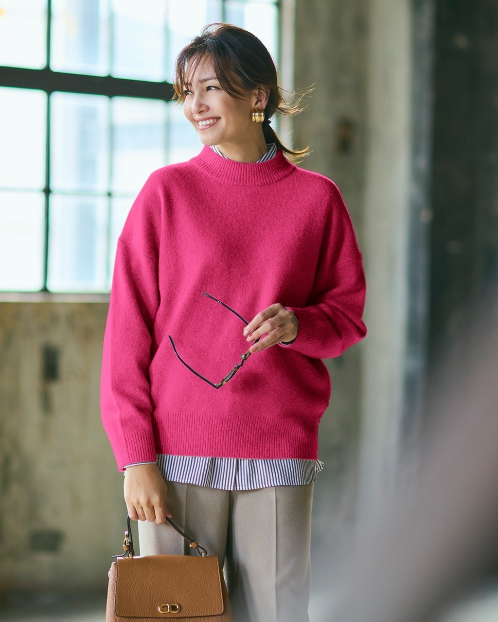 【ドゥクラッセ/DoCLASSE】のウール混タム・ハイネックニット インテリア・キッズ・メンズ・レディースファッション・服の通販 founy(ファニー)  ファッション Fashion レディースファッション Fashion for Women トップス・カットソー Cut & Sew Tops ニット Knit Tops & Sweaters 新作・新入荷 New Arrivals / New In なめらか Smooth, Silky Texture ショルダー Shoulder, Shoulder Strap ストレッチ Stretch, Stretchy Fabric セーター Sweater, Knitwear ドロップ Drop Shoulder, Dropped Style ハイネック High Neck, Mock Neck エレガント 上品 Elegant 人気 Popular, Best Seller ピンク|ID: prp329100004755705 ipo3291000000034399466