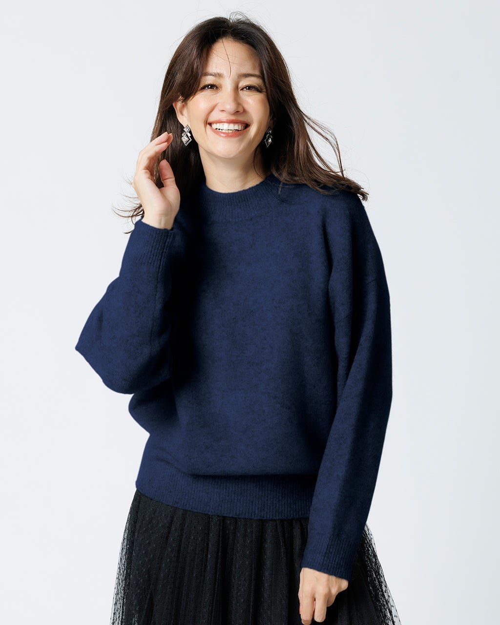 【ドゥクラッセ/DoCLASSE】のウール混タム・ハイネックニット インテリア・キッズ・メンズ・レディースファッション・服の通販 founy(ファニー)  ファッション Fashion レディースファッション Fashion for Women トップス・カットソー Cut & Sew Tops ニット Knit Tops & Sweaters 新作・新入荷 New Arrivals / New In なめらか Smooth, Silky Texture ショルダー Shoulder, Shoulder Strap ストレッチ Stretch, Stretchy Fabric セーター Sweater, Knitwear ドロップ Drop Shoulder, Dropped Style ハイネック High Neck, Mock Neck エレガント 上品 Elegant 人気 Popular, Best Seller ネイビー|ID: prp329100004755705 ipo3291000000034399470