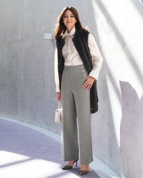 【ドゥクラッセ/DoCLASSE】のウォームストレッチ・セミワイド/72cm 人気、トレンドファッション・服の通販 founy(ファニー) ファッション Fashion レディースファッション Fashion for Women パンツ Pants & Trousers カッティング Cutting Detail カットソー Cut and Sewn Top ストレッチ Stretch, Stretchy Fabric メタル Metal, Metal Parts ワイド Wide, Wide Fit 新作・新入荷 New Arrivals / New In エレガント 上品 Elegant |ID:prp329100004755721