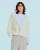 【ドゥクラッセ/DoCLASSE】の片畦編み・ショールカラーカーディガン オフホワイト|ID:prp329100004755736