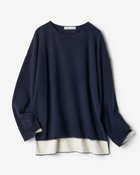 【ドゥクラッセ/DoCLASSE】のウール混・ドロップショルダーセーター ミッドナイトブルー|ID:prp329100004755738