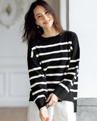 【ドゥクラッセ/DoCLASSE】のウール混・ドロップショルダーセーター ブラックパターン|ID: prp329100004755738 ipo3291000000036274087