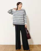 【ドゥクラッセ/DoCLASSE】のウール混・ドロップショルダーセーター グレーパターン|ID: prp329100004755738 ipo3291000000036274090