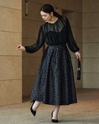 【ドゥクラッセ/DoCLASSE】のレオパードジャカード・タックフレアスカート ネイビーパターン|ID: prp329100004755747 ipo3291000000034399553