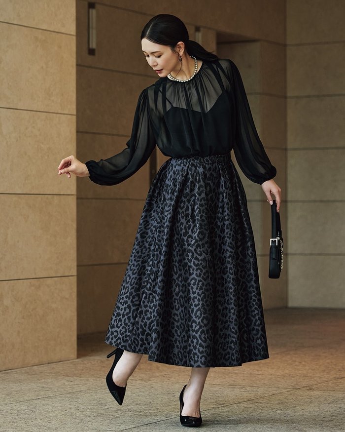 【ドゥクラッセ/DoCLASSE】のレオパードジャカード・タックフレアスカート インテリア・キッズ・メンズ・レディースファッション・服の通販 founy(ファニー) https://founy.com/ ファッション Fashion レディースファッション Fashion for Women セットアップ Matching Sets スカート・ミニ/ミディ/マキシ Skirts / Mini, Midi & Maxi Skirts スカート Skirts Aライン・フレアスカート A-Line & Flared Skirts シンプル Simple, Minimal ジャカード/ジャガード Jacquard, Woven Pattern セットアップ Set-Up, Coordinated Outfit パーティ Party, Party Style フレア Flare, Flared モダン Modern, Contemporary レオパード Leopard, Animal Print |ID: prp329100004755747 ipo3291000000036274094