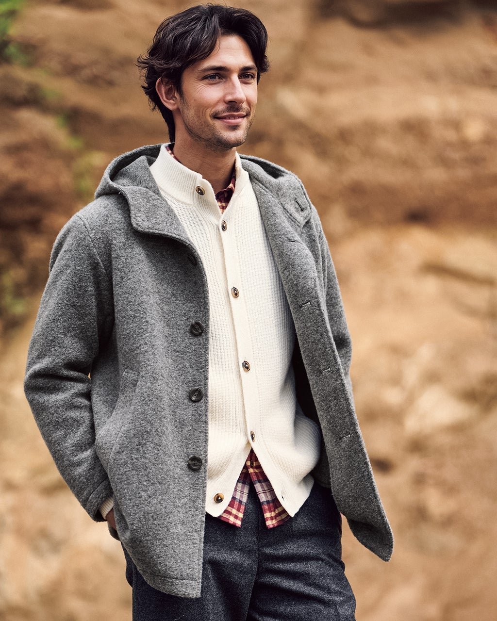 【ドゥクラッセ/DoCLASSE / MEN】のウール混ストレッチボア・フーデッドコート 人気、トレンドファッション・服の通販 founy(ファニー) 　ファッション　Fashion　メンズファッション　Fashion for Men　ストレッチ　Stretch, Stretchy Fabric　トレンド　Trend, Trending Now　フォーマル　Formal, Dressy　ポケット　Pocket, Pocket Detail　メンズ　Men's, Menswear　軽量　Lightweight, Ultra Light　 other-1|ID: prp329100004755764 ipo3291000000034399593