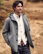 【ドゥクラッセ/DoCLASSE / MEN】のウール混ストレッチボア・フーデッドコート 杢グレー|ID: prp329100004755764 ipo3291000000034399595