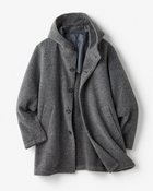 【ドゥクラッセ/DoCLASSE / MEN】のウール混ストレッチボア・フーデッドコート 杢グレー|ID: prp329100004755764 ipo3291000000035991890